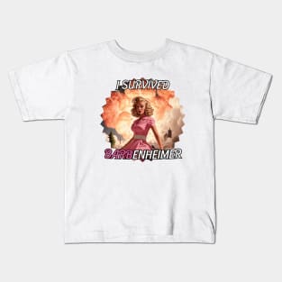 I SURVIVED BARVENHEIMER - Barbie & Oppenheimer Kids T-Shirt